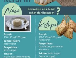 Nasi vs. Ketupat: Mana yang Lebih Baik untuk Dietmu? Infografis Komparasi Total Kalori hingga Energi yang Diberikan